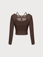 Women's Knitted Nylon Yoga Long Sleeve Top Sustainable Yoga Tops - BERLOOK