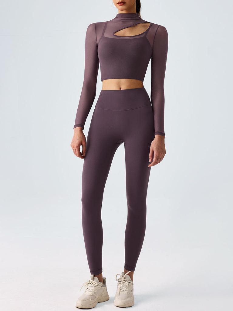 Women's Knitted Nylon Yoga Long Sleeve Top Sustainable Yoga Tops - BERLOOK