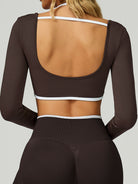 Women's Knitted Nylon Yoga Long Sleeve Top Sustainable Yoga Tops - BERLOOK