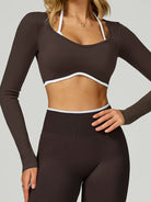 Women's Knitted Nylon Yoga Long Sleeve Top Sustainable Yoga Tops - BERLOOK