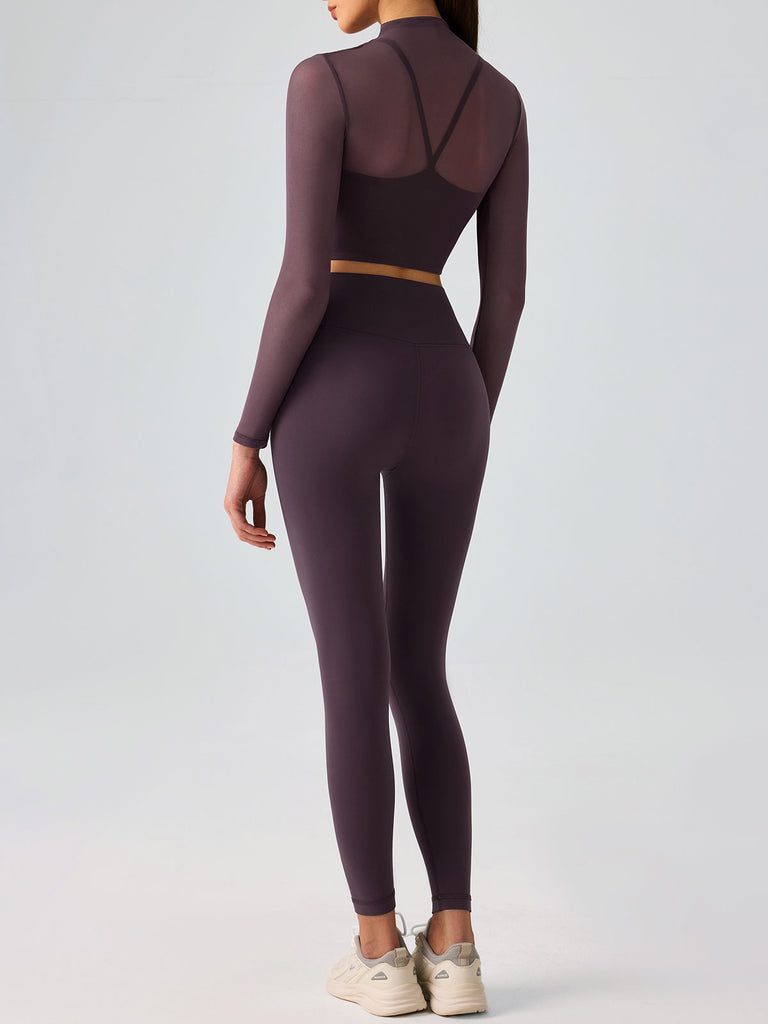 Women's Knitted Nylon Yoga Long Sleeve Top Sustainable Yoga Tops - BERLOOK