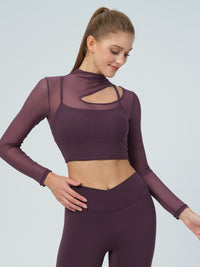 Women's Knitted Nylon Yoga Long Sleeve Top Sustainable Yoga Tops - BERLOOK