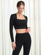 Women's Knitted Nylon Yoga Long Sleeve Tops Sustainable - BERLOOK - 01