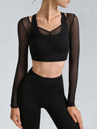 Women's Knitted Nylon Yoga Long Sleeve Tops Sustainable Yoga Tops - BERLOOK