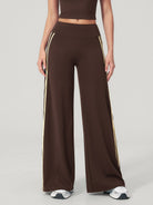 Women's Knitted Nylon Yoga Pants Coffee Sustainable - BERLOOK