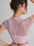 Women's Knitted Nylon Yoga Short Sleeve Tops Sustainable Yoga Tops - BERLOOK