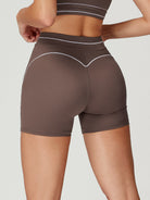 Women's Knitted Nylon Yoga Shorts Coffee Sustainable - BERLOOK