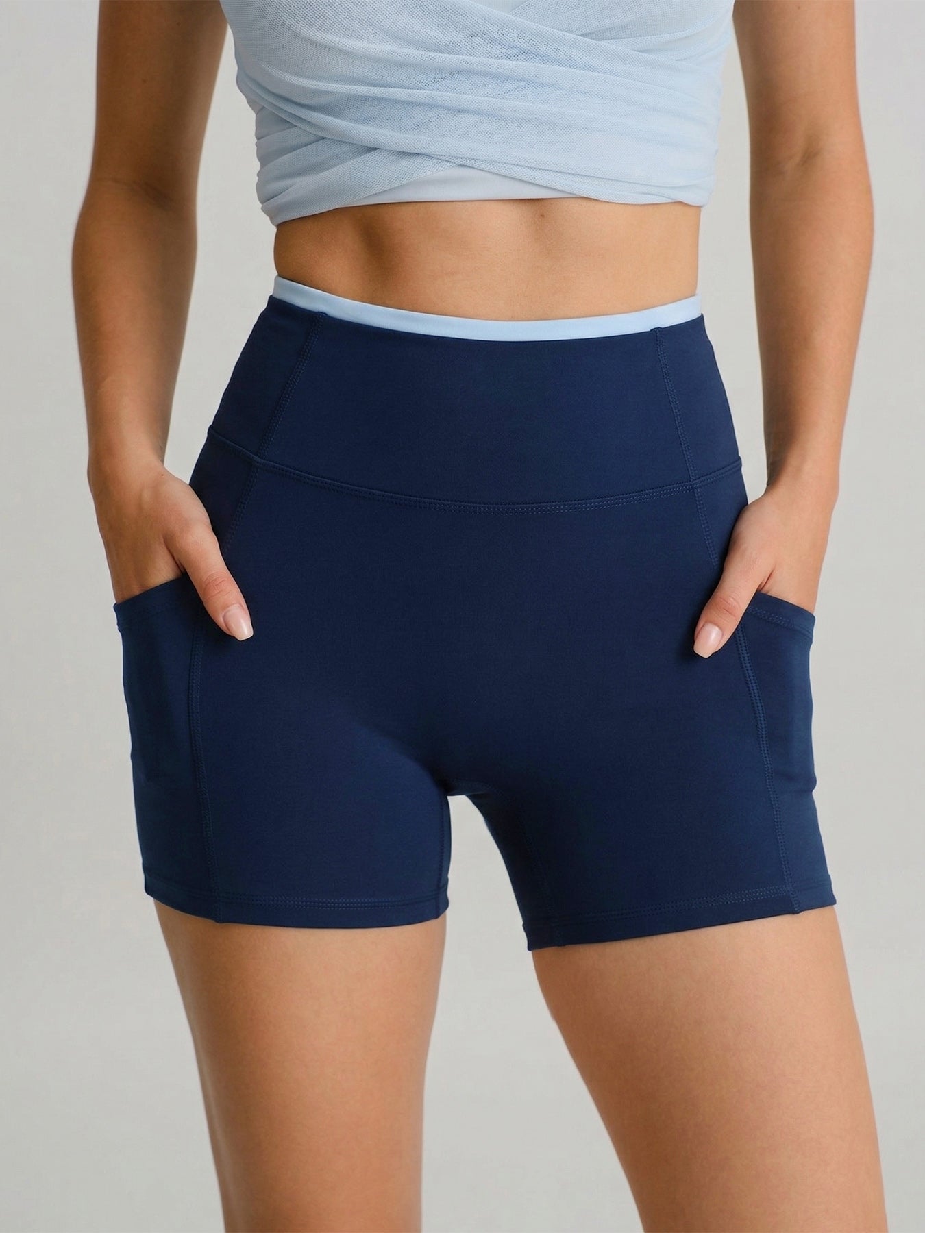 Women's Knitted Nylon Yoga Shorts Sustainable Yoga Bottoms - BERLOOK