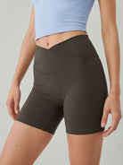 Women's Knitted Nylon Yoga Shorts Sustainable Yoga Bottoms - BERLOOK