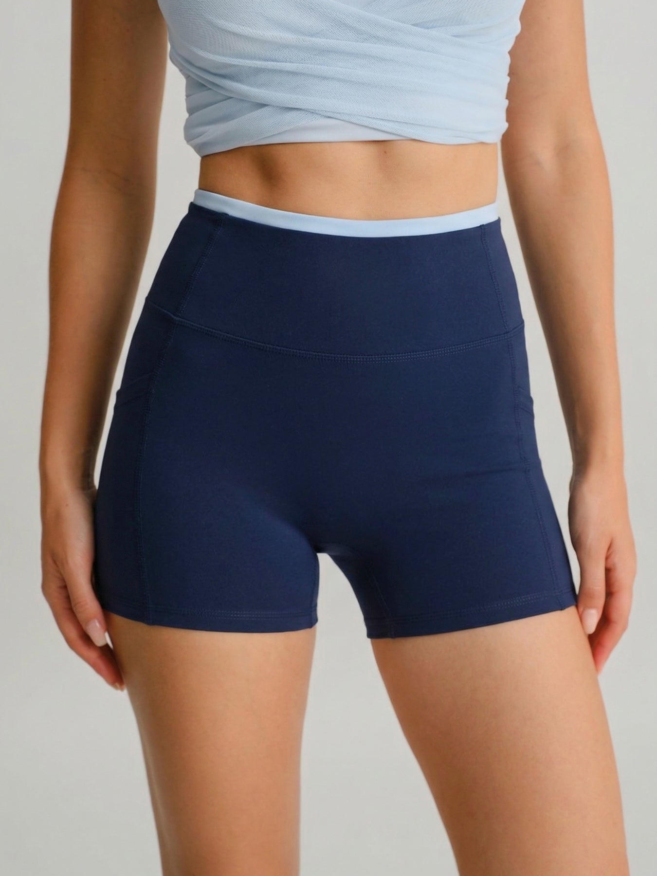 Women's Knitted Nylon Yoga Shorts Sustainable Yoga Bottoms - BERLOOK