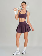 Women's Knitted Nylon Yoga Skirt Sustainable Yoga Bottoms - BERLOOK