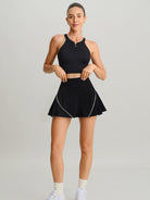 Women's Knitted Nylon Yoga Skirt Sustainable Yoga Bottoms - BERLOOK
