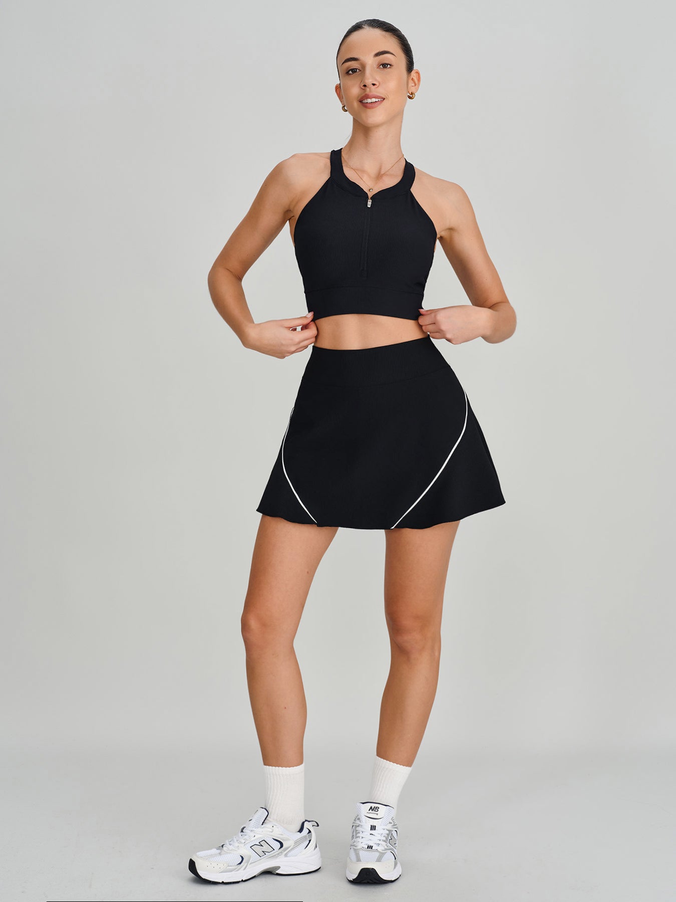 Women's Knitted Nylon Yoga Skirt Sustainable Yoga Bottoms - BERLOOK