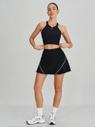 Women's Knitted Nylon Yoga Skirt Sustainable Yoga Bottoms - BERLOOK