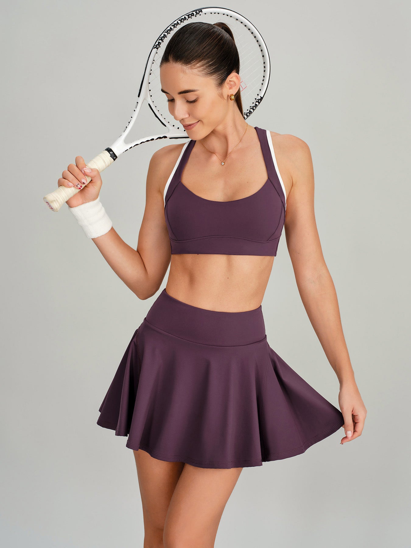 Women's Knitted Nylon Yoga Skirt Sustainable Yoga Bottoms - BERLOOK