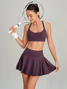 Women's Knitted Nylon Yoga Skirt Sustainable Yoga Bottoms - BERLOOK