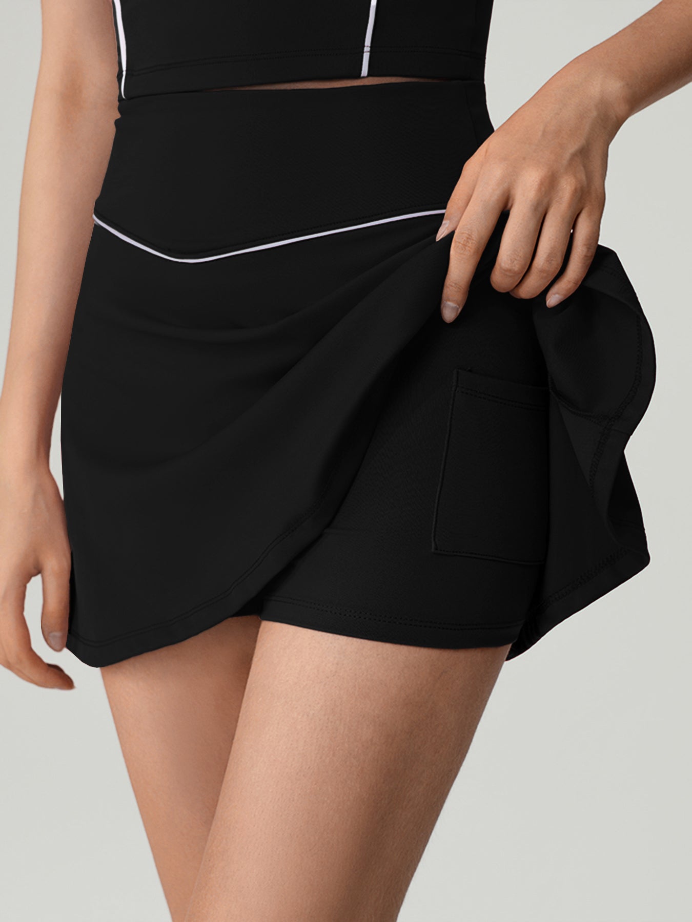 Women's Knitted Nylon Yoga Skirt Sustainable Yoga Bottoms - BERLOOK