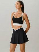 Women's Knitted Nylon Yoga Skirts Sustainable Yoga Bottoms - BERLOOK
