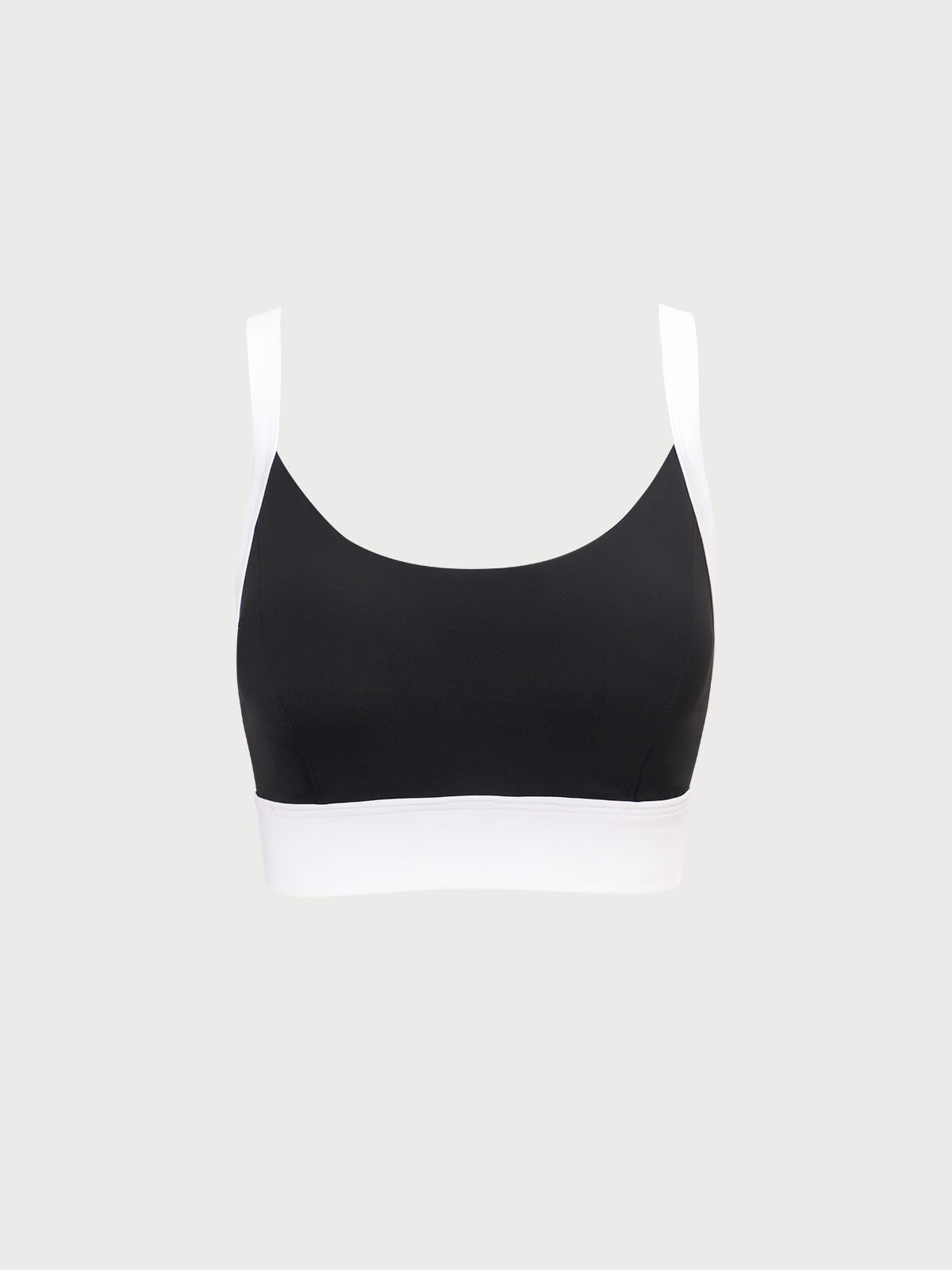 Women's Knitted Nylon Yoga Sports Bra Black Sustainable Yoga Tops - BERLOOK