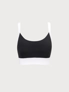 Women's Knitted Nylon Yoga Sports Bra Black Sustainable Yoga Tops - BERLOOK