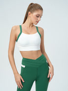 Women's Knitted Nylon Yoga Sports Bra Sustainable Yoga Tops - BERLOOK