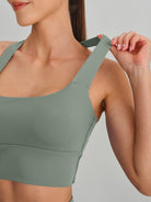 Women's Knitted Nylon Yoga Sports Bra Sustainable Yoga Tops - BERLOOK