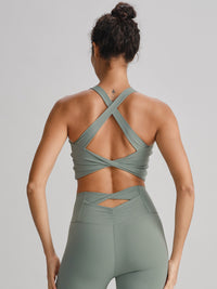 Women's Knitted Nylon Yoga Sports Bra Sustainable Yoga Tops - BERLOOK