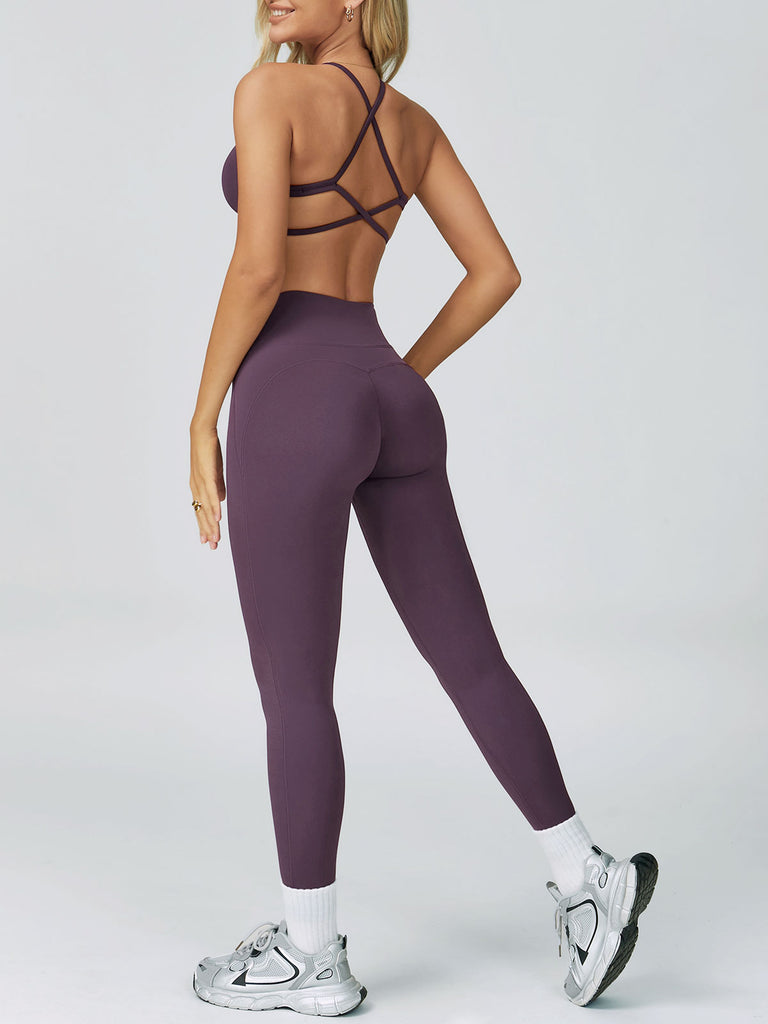 Women's Knitted Nylon Yoga Sports Bra Sustainable Yoga Tops - BERLOOK