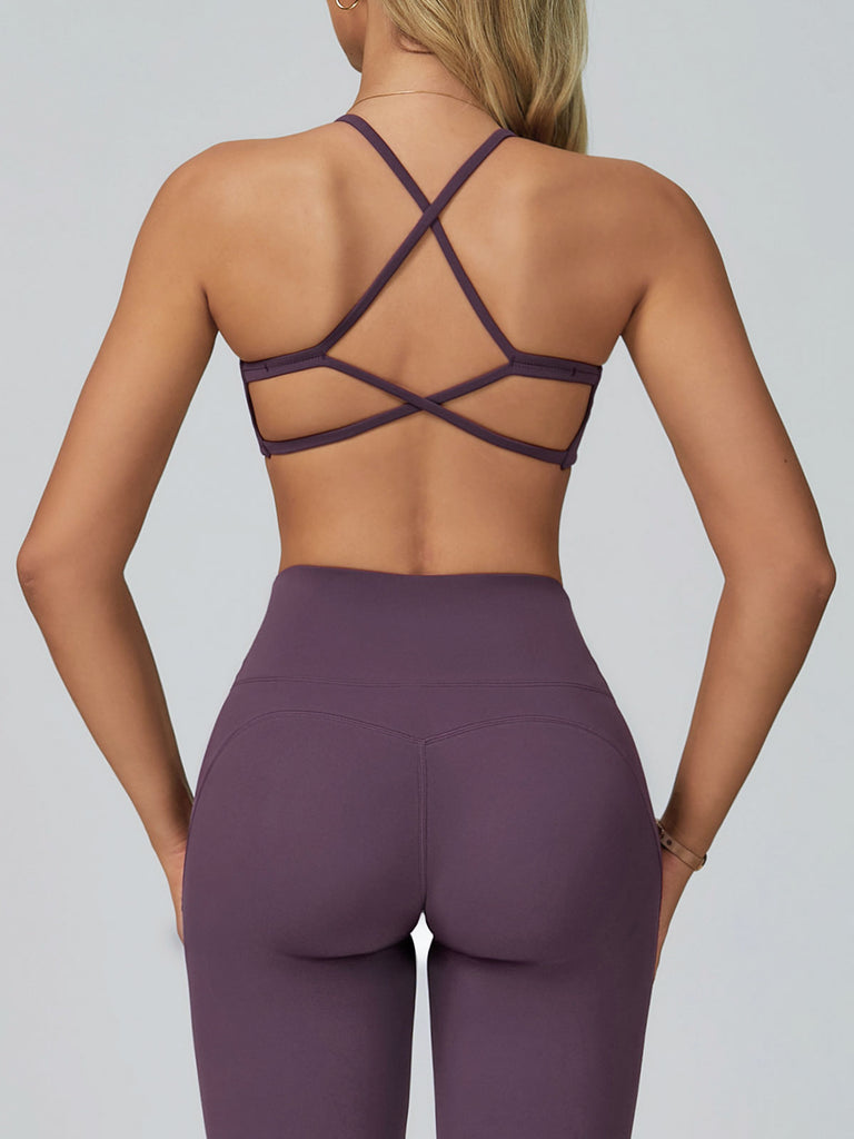 Women's Knitted Nylon Yoga Sports Bra Sustainable Yoga Tops - BERLOOK