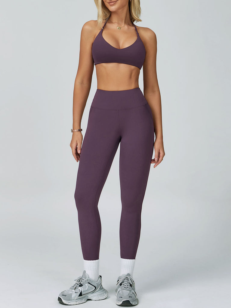 Women's Knitted Nylon Yoga Sports Bra Sustainable Yoga Tops - BERLOOK