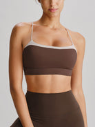 Women's Knitted Nylon Yoga Sports Bra Sustainable Yoga Tops - BERLOOK