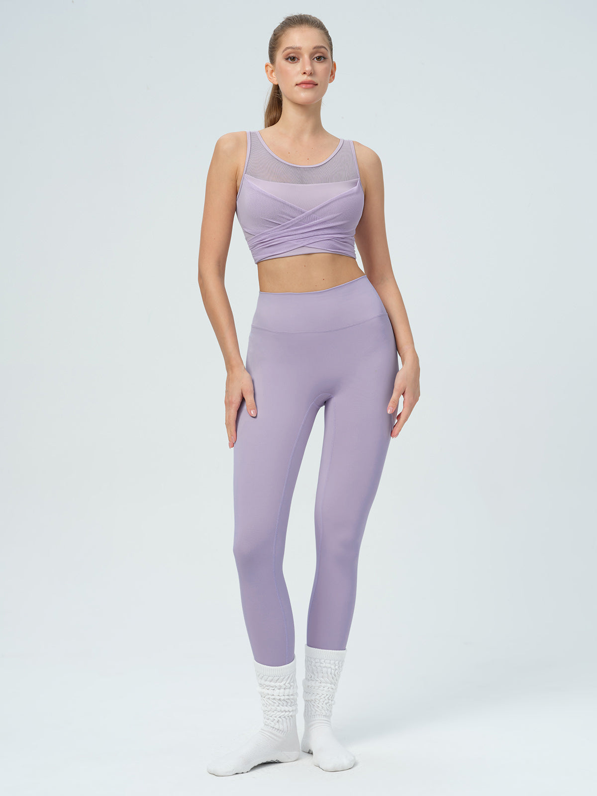 Women's Knitted Nylon Yoga Tank Top Sustainable Yoga Tops - BERLOOK