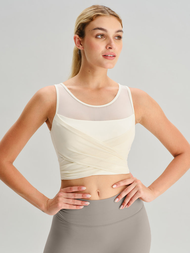 Women's Knitted Nylon Yoga Tank Top Sustainable Yoga Tops - BERLOOK