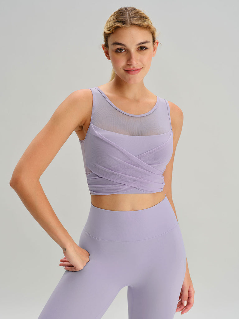 Women's Knitted Nylon Yoga Tank Top Sustainable Yoga Tops - BERLOOK
