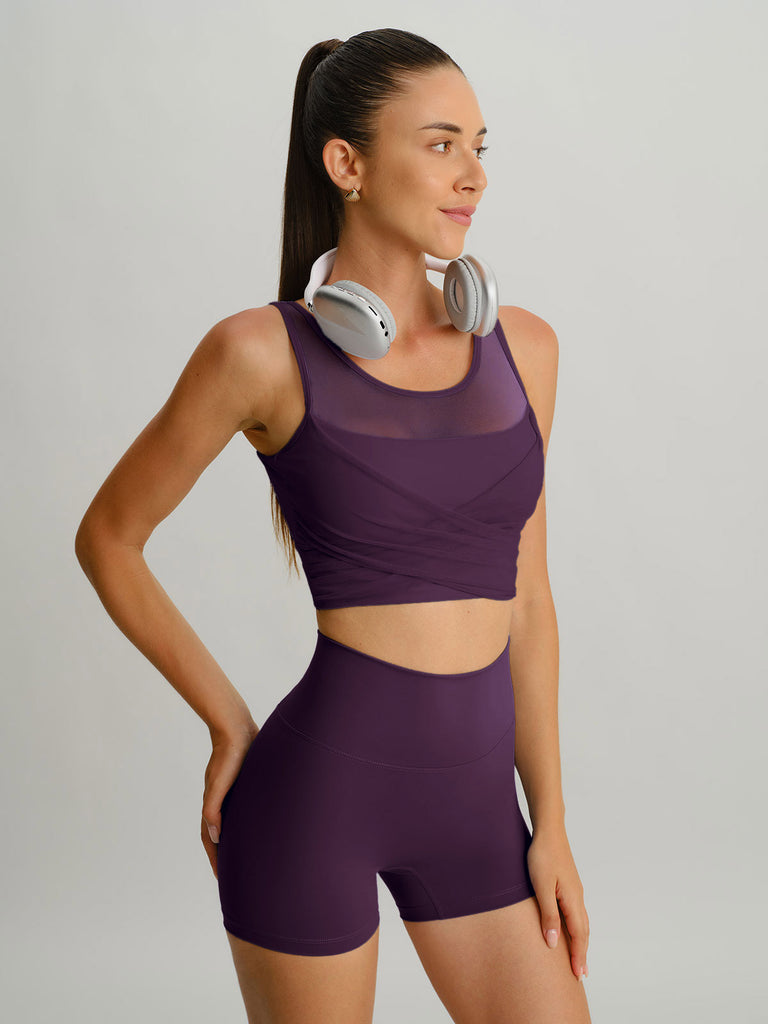 Women's Knitted Nylon Yoga Tank Top Sustainable Yoga Tops - BERLOOK