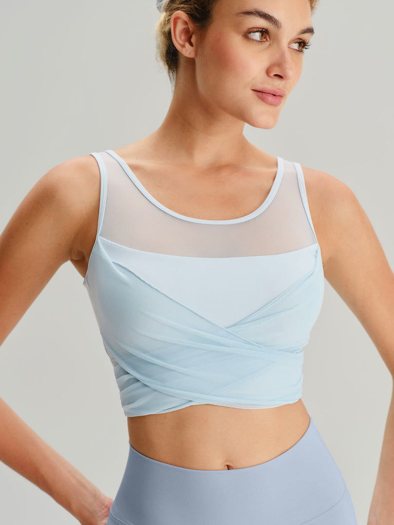 Women's Knitted Nylon Yoga Tank Top Sustainable Yoga Tops - BERLOOK