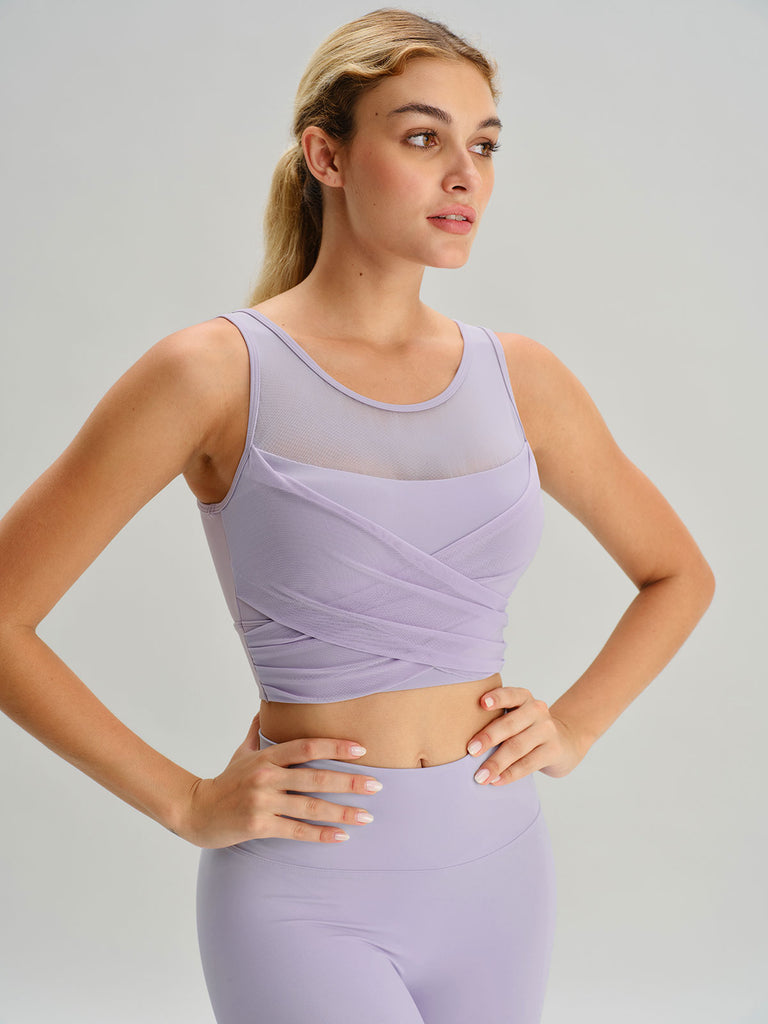 Women's Knitted Nylon Yoga Tank Top Sustainable Yoga Tops - BERLOOK