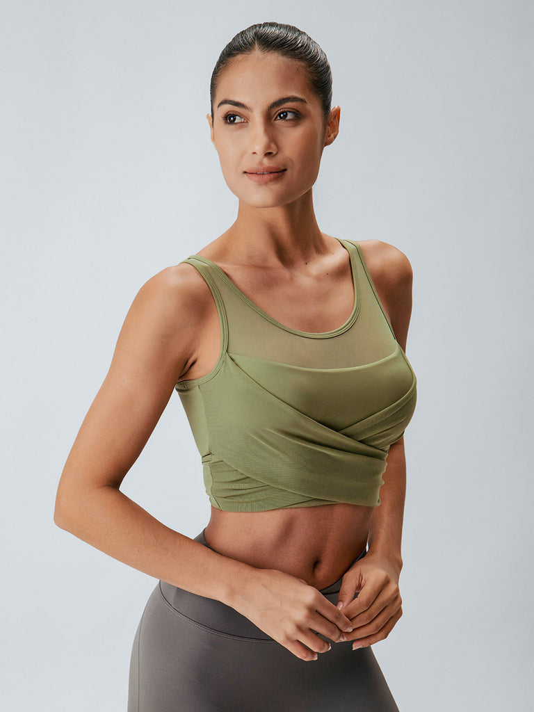 Women's Knitted Nylon Yoga Tank Top Sustainable Yoga Tops - BERLOOK