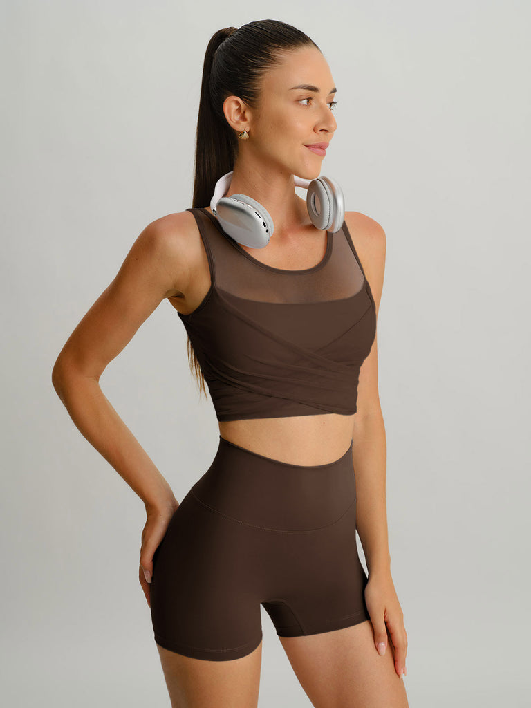 Women's Knitted Nylon Yoga Tank Top Sustainable Yoga Tops - BERLOOK