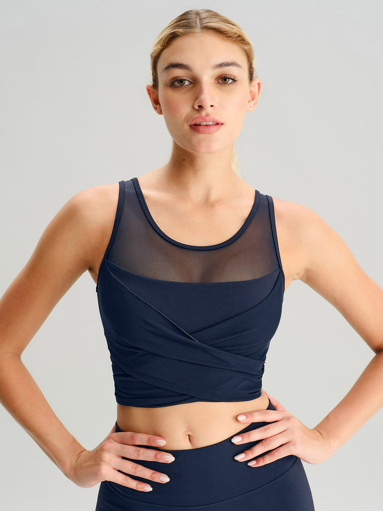 Women's Knitted Nylon Yoga Tank Top Sustainable Yoga Tops - BERLOOK