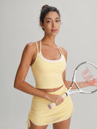 Women's Knitted Nylon Yoga Tank Tops Sustainable Yoga Tops - BERLOOK