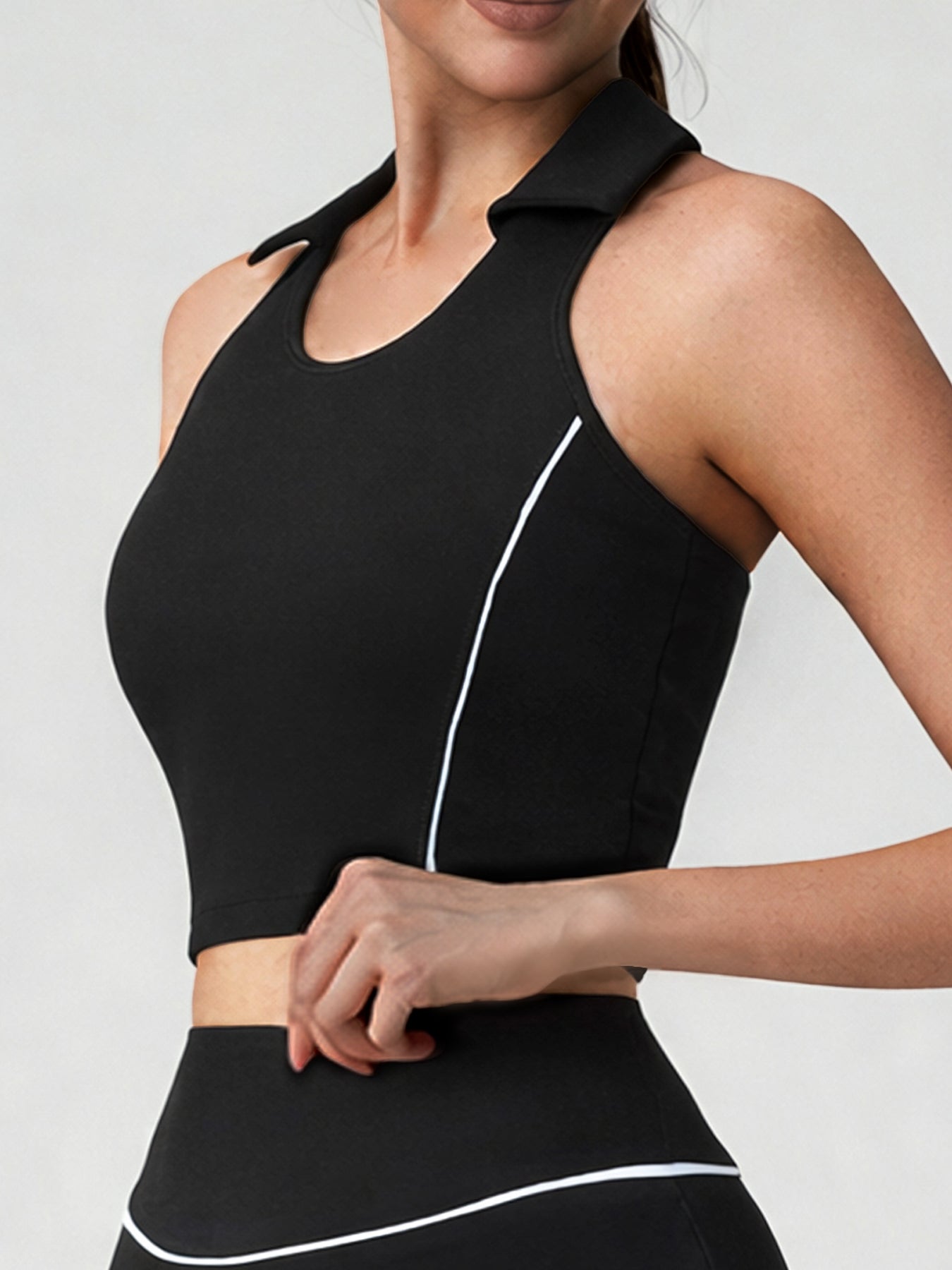 Women's Knitted Nylon Yoga Tank Tops Sustainable Yoga Tops - BERLOOK