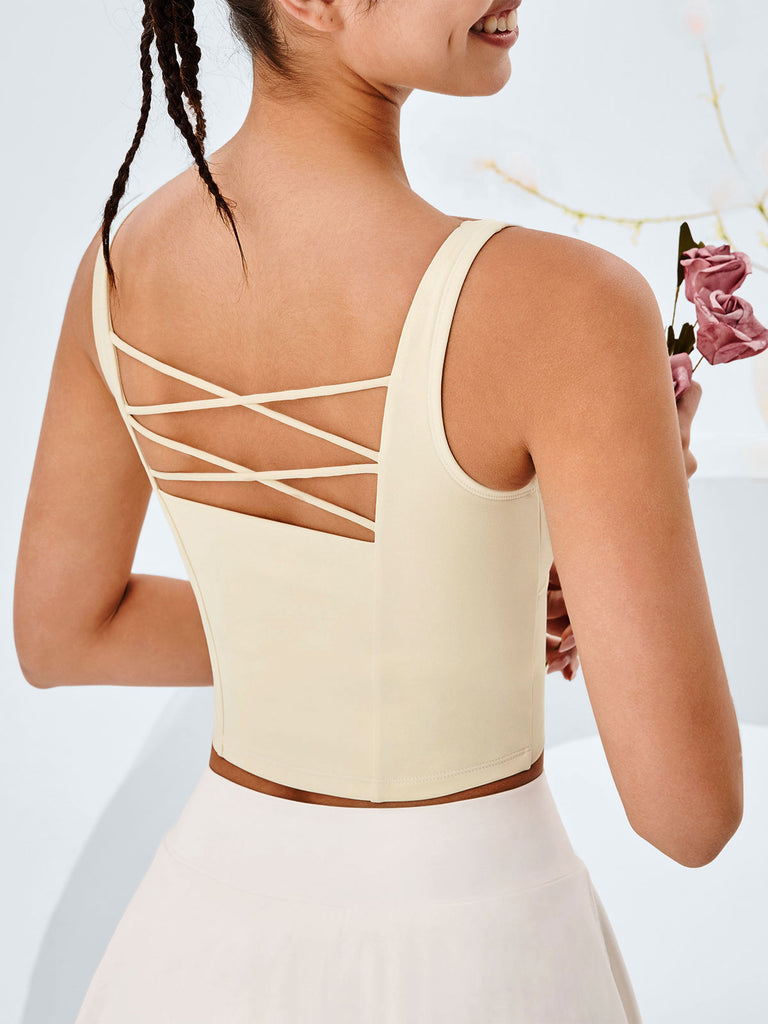 Women's Knitted Nylon Yoga Tank Tops Sustainable Yoga Tops - BERLOOK