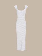 Women's Knitted Openwork Beach Cover-up White Sustainable Cover-ups - BERLOOK