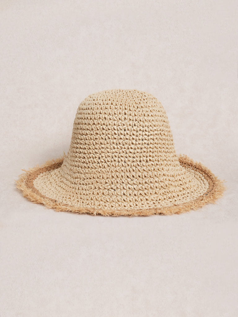 Women's Knitted Paper Hat Beige Sustainable Hats - BERLOOK