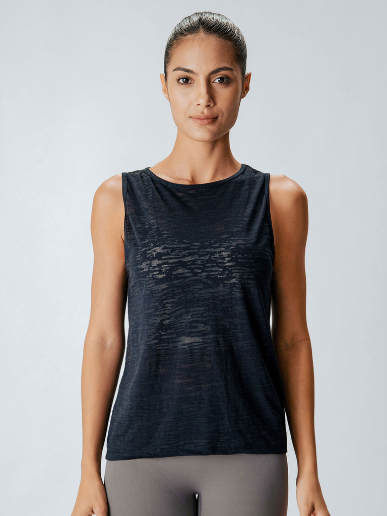 Women's Knitted Polyester-Cotton Blended Sports Vest Sustainable Yoga Tops - BERLOOK