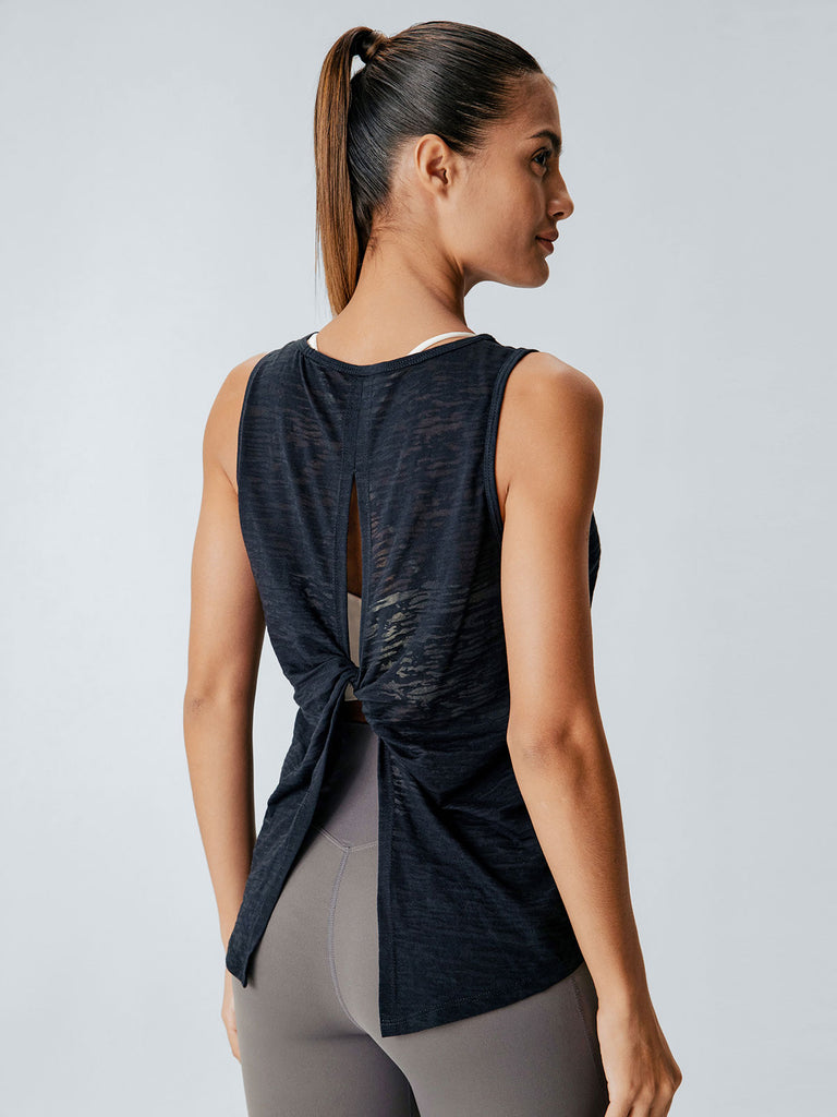 Women's Knitted Polyester-Cotton Blended Sports Vest Sustainable Yoga Tops - BERLOOK