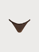 Women's Knitted Polyester Bikini Bottoms Dark Coffee Sustainable Bikinis - BERLOOK