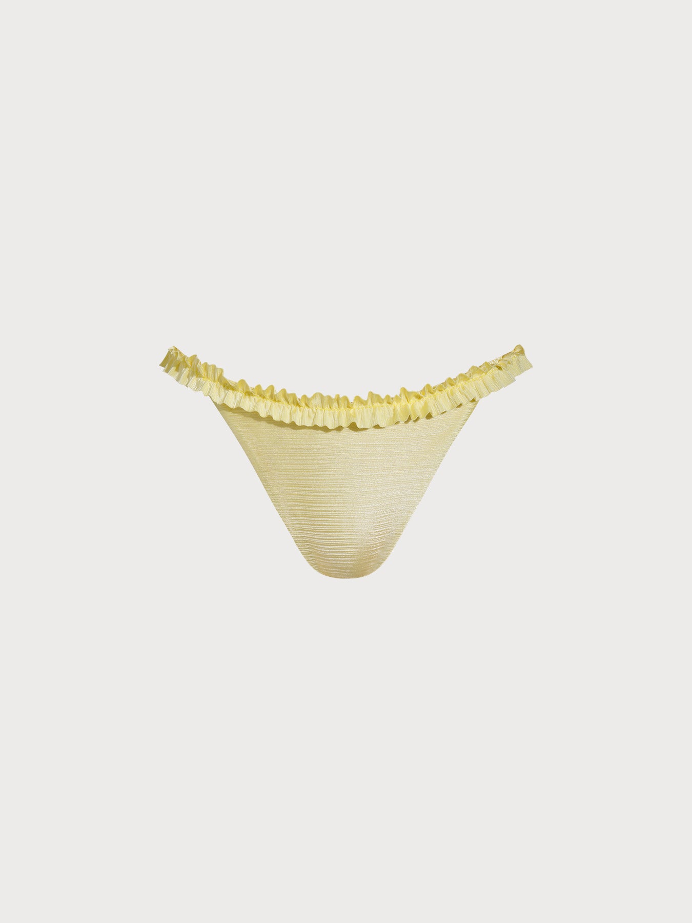 Women's Knitted Polyester Bikini Bottoms Yellow Sustainable Bikinis - BERLOOK