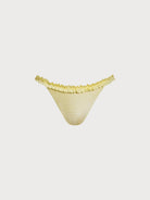 Women's Knitted Polyester Bikini Bottoms Yellow Sustainable Bikinis - BERLOOK